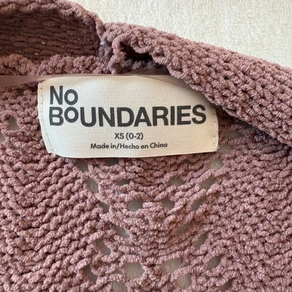 No Boundaries XS Mauve Open Front Lightweight Knit Cardigan Sweater With Pockets - Picture 5 of 9
